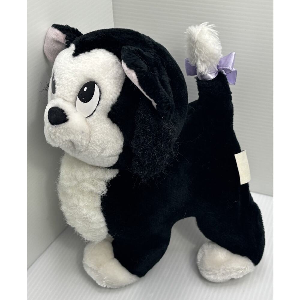 Vintage 90s Figaro Black White Cat Disney Pinocchio Soft Plush Kitty Toy 10"